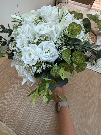 The Paige (Bride Size) | White Rose & Eucalyptus