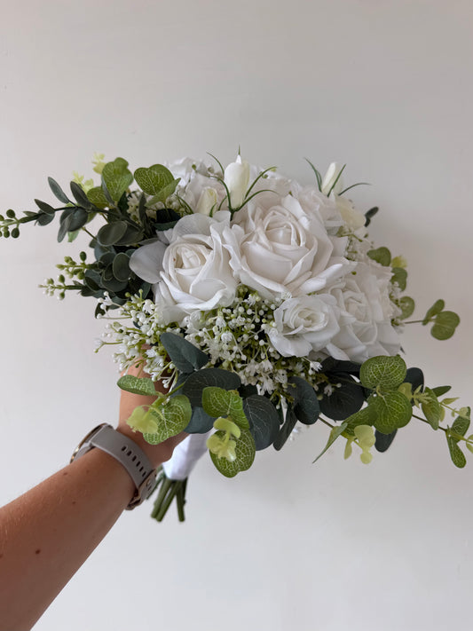 The Paige (Bride Size) | White Rose & Eucalyptus