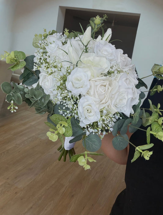 The Paige (Bride Size) | White Rose & Eucalyptus